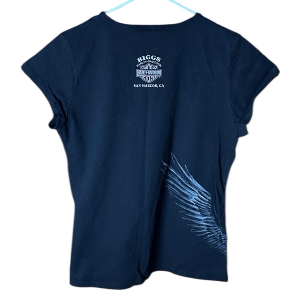 Harley-Davidson Black Short Sleeve Graphic Tee with Wing Design - Picture 5 of 9